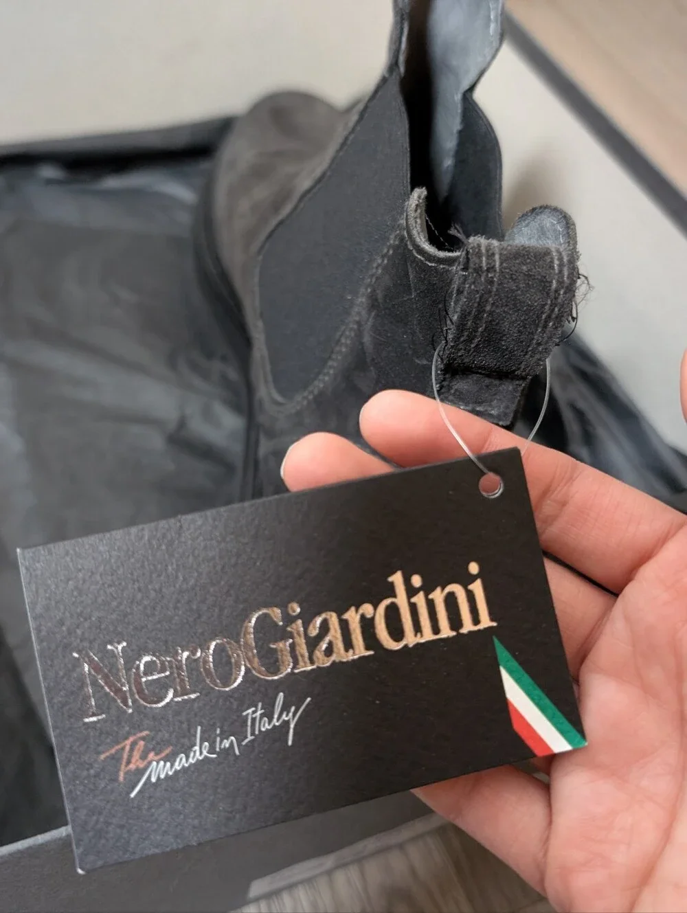 New Box Nero Giardini Men's Dark Grey Suede Boot Italy Size 44 US‎ 10.5